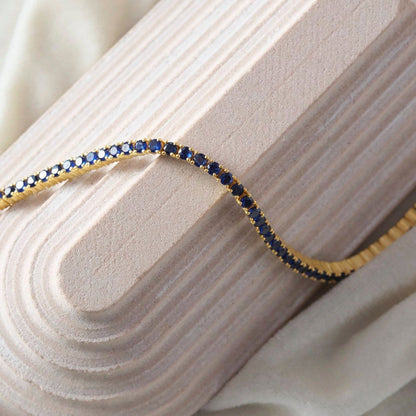 ANUSHKA JAIN JEWELLERY Sapphire Tennis Bracelet