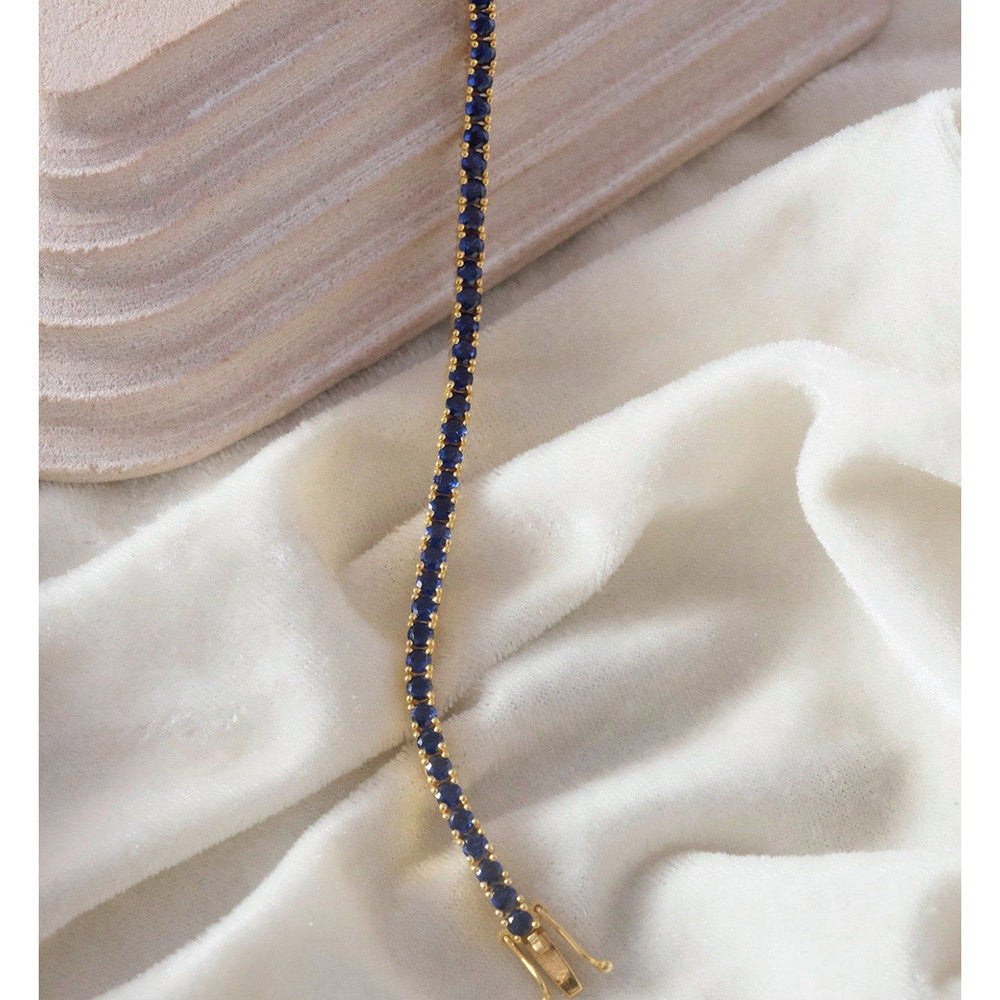 ANUSHKA JAIN JEWELLERY Sapphire Tennis Bracelet