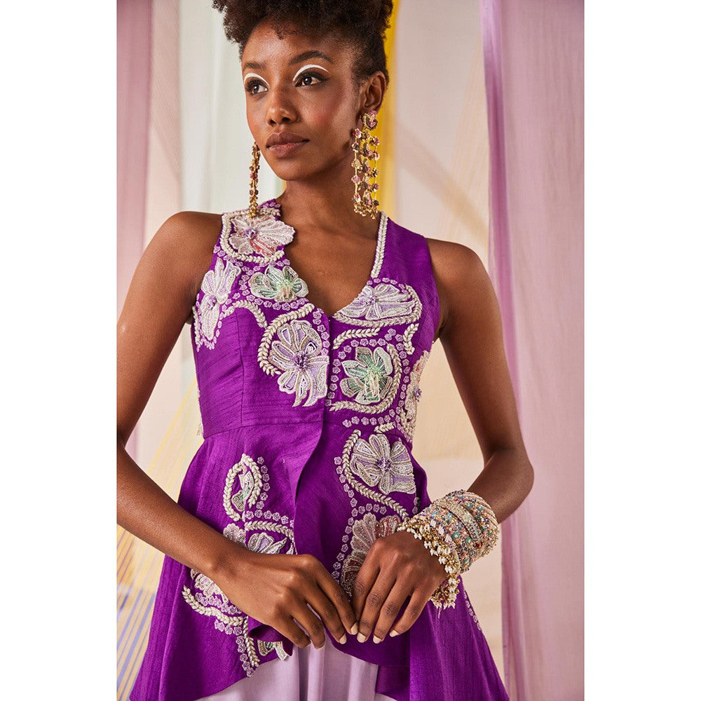 Anu Pellakuru Lave Embroidered Top with Pant (Set of 2)