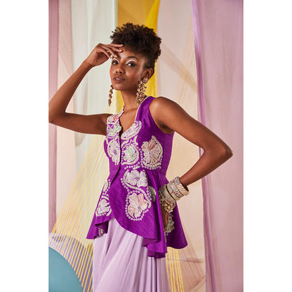 Anu Pellakuru Lave Embroidered Top with Pant (Set of 2)