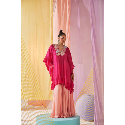 Anu Pellakuru Pink Remy Kaftan Kurta and Sharara (Set of 2)