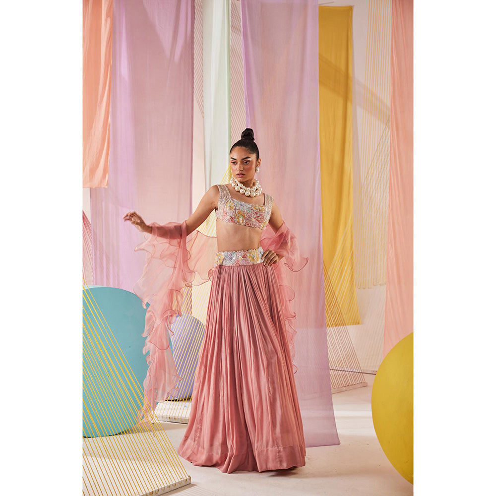 Anu Pellakuru Eesha Embroidered Lehenga with Blouse and Dupatta (Set of 3)