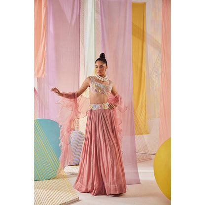 Anu Pellakuru Eesha Embroidered Lehenga with Blouse and Dupatta (Set of 3)