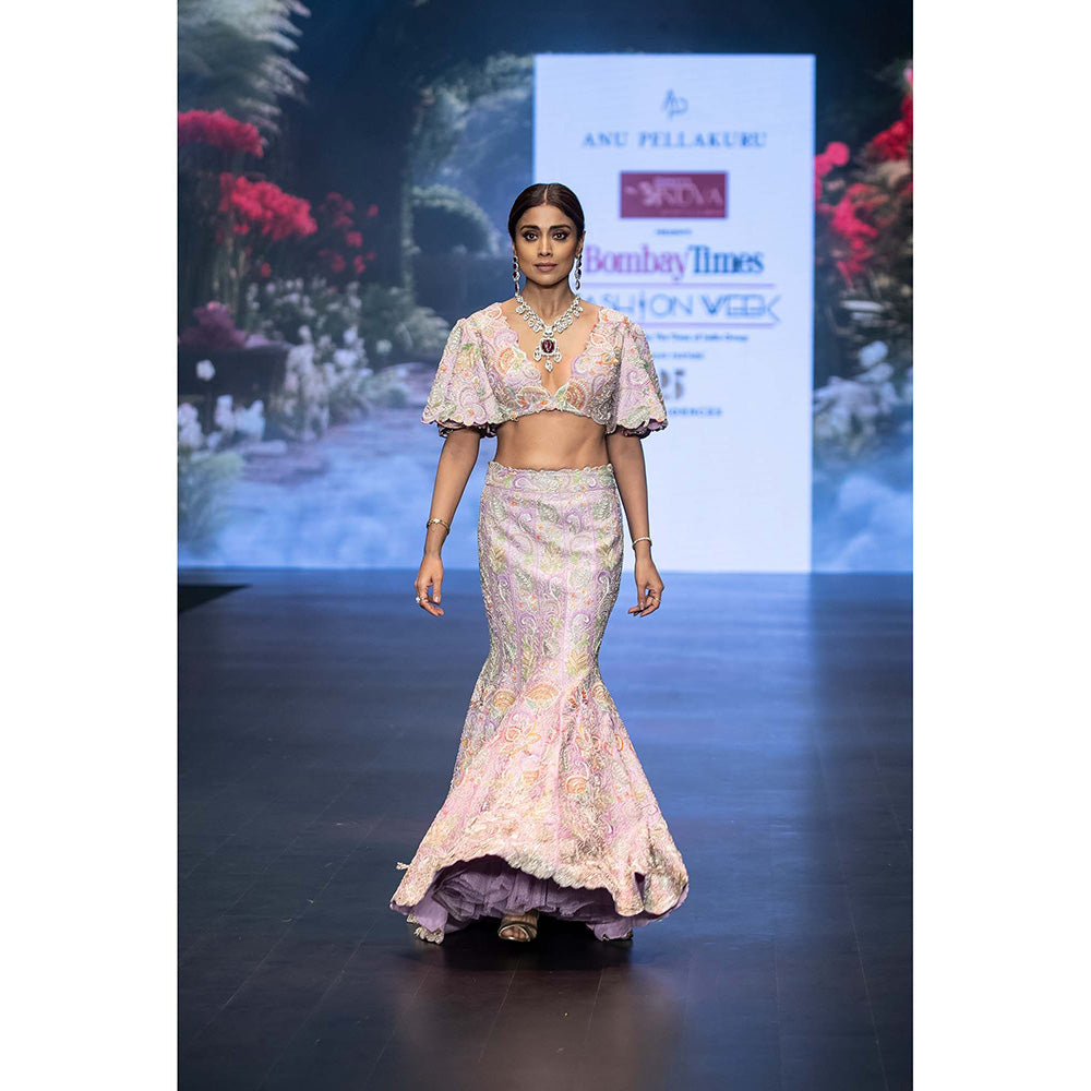 Anu Pellakuru Swarni Embroidered Lehenga with Blouse (Set of 2)