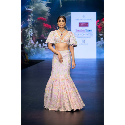 Anu Pellakuru Swarni Embroidered Lehenga with Blouse (Set of 2)