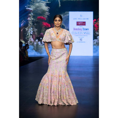 Anu Pellakuru Swarni Embroidered Lehenga with Blouse (Set of 2)