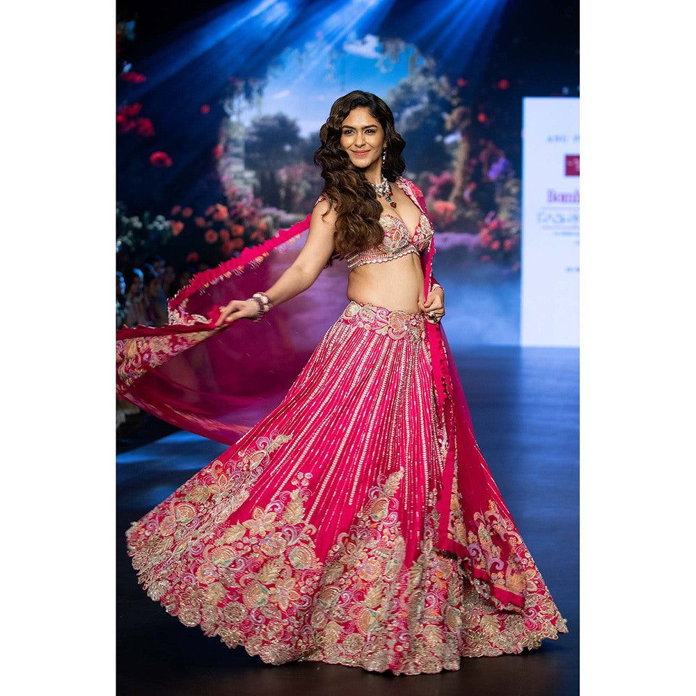 Anu Pellakuru Pink Raha Embroidered Lehenga with Blouse and Dupatta (Set of 3)