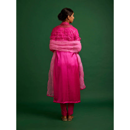 Apeksha Jain Label Rani Pink Kurta with Pant and Dupatta (Set of 3)