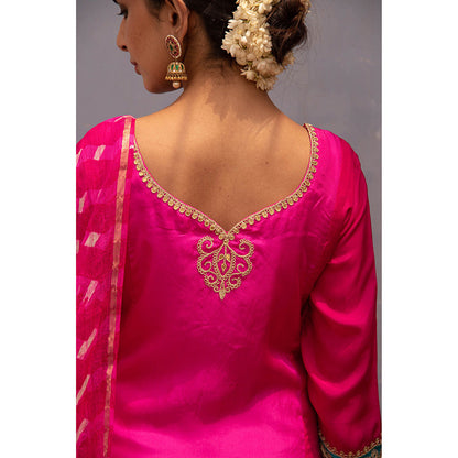 Apeksha Jain Label Pink Anarkali with Pant and Dupatta (Set of 3)