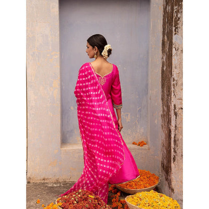 Apeksha Jain Label Pink Anarkali with Pant and Dupatta (Set of 3)