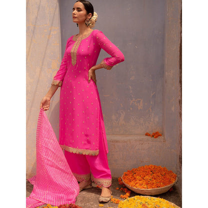 Apeksha Jain Label Hot Pink Kurta with Pant and Dupatta (Set of 3)