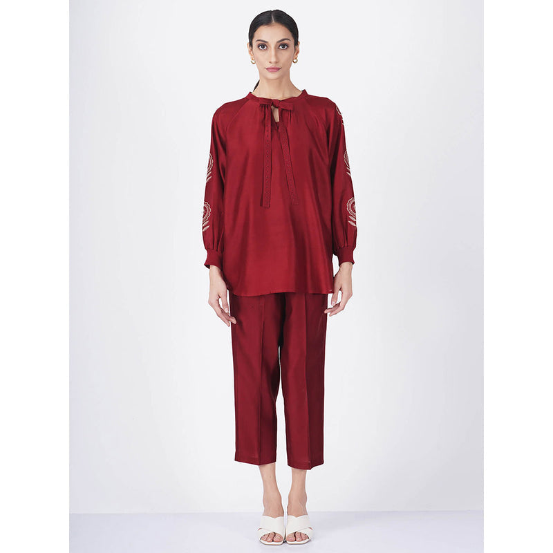 ARCVSH by Pallavi Singh Sunflower Top with Pants & Slip (Set of 3)
