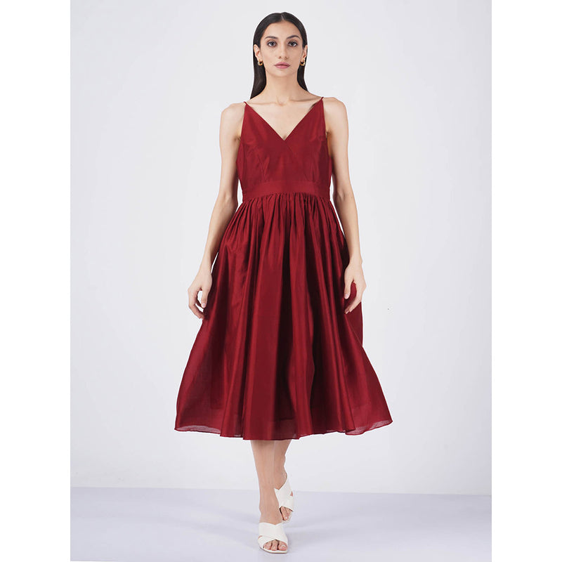 ARCVSH by Pallavi Singh Organza Jacket with Solid Overlap Dress (Set of 2)