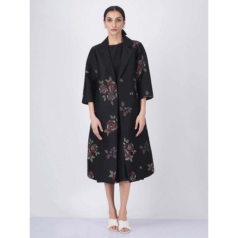 ARCVSH by Pallavi Singh Multi Rose Print Black Jacket