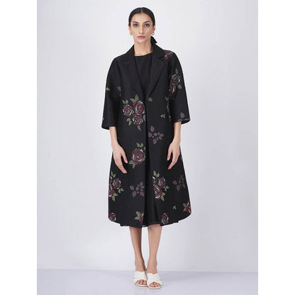 ARCVSH by Pallavi Singh Multi Rose Print Black Jacket