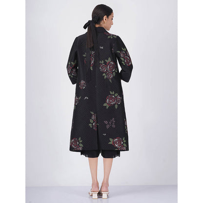 ARCVSH by Pallavi Singh Multi Rose Print Black Jacket