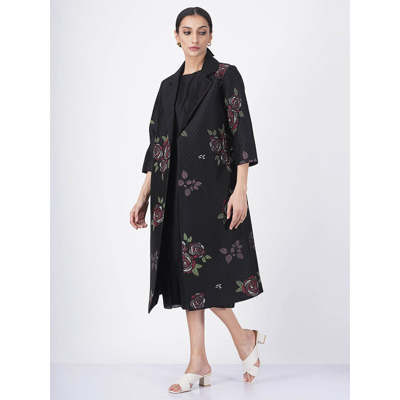 ARCVSH by Pallavi Singh Multi Rose Print Black Jacket