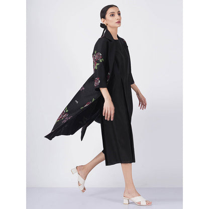 ARCVSH by Pallavi Singh Multi Rose Print Black Jacket