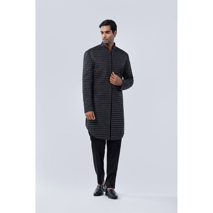 Arjun Kilachand Bead and Threadwork Embroidered Sherwani (Set of 2)