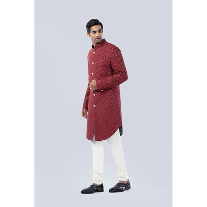 Arjun Kilachand French Knot and Sequins Embellishment Sherwani (Set of 2)