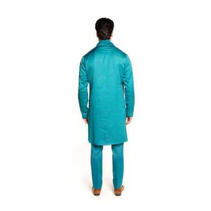 Arjun Kilachand Winsor Blue Embroidered Kurta with Pant and Dupatta (Set of 3)