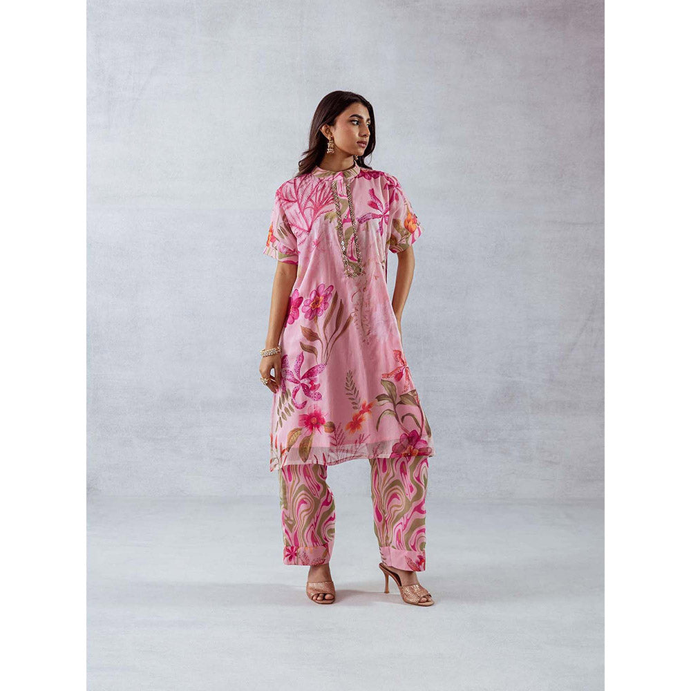 AROOP SHOP INDIA Women Pink Floral Co-Ord (Set of 2)