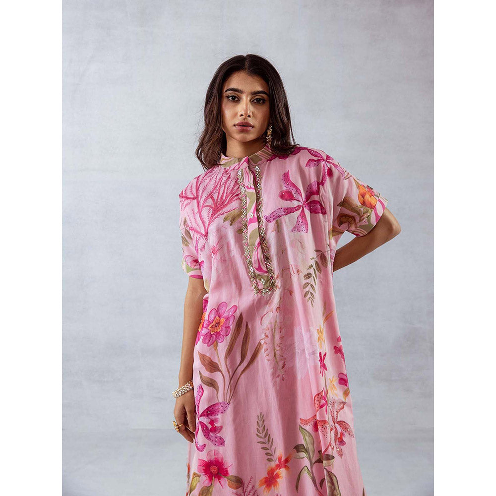 AROOP SHOP INDIA Women Pink Floral Co-Ord (Set of 2)
