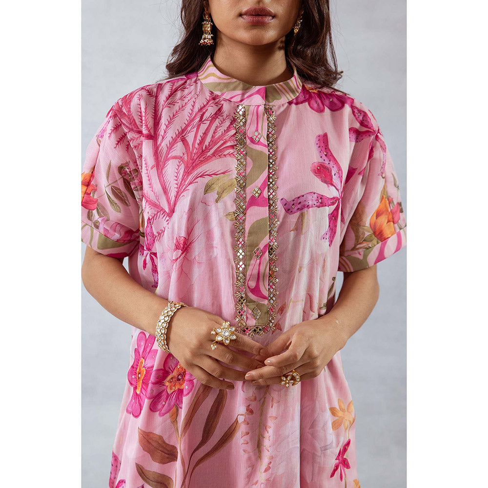 AROOP SHOP INDIA Women Pink Floral Co-Ord (Set of 2)