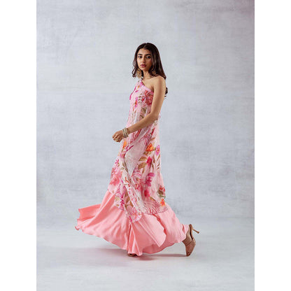 AROOP SHOP INDIA Women Pink Floral Kurta with Palazzo (Set of 2)