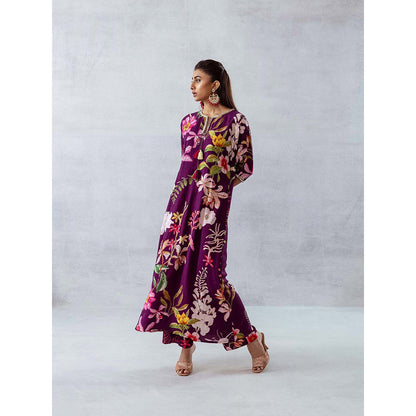 AROOP SHOP INDIA Women Purple Floral Co-Ord (Set of 2)
