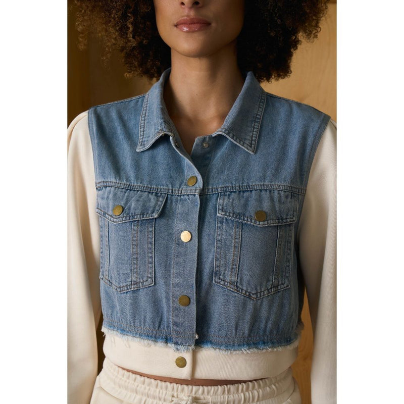 Aruni Off White Jersey Denim Co-Ord (Set of 2)