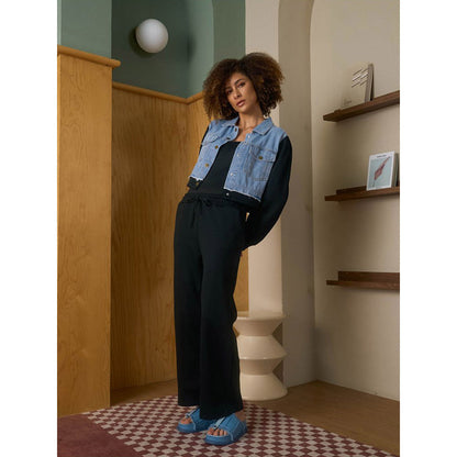 Aruni Black Jersey Denim Co-Ord (Set of 2)