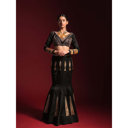 Asaaye Black Poise Skirt with Blouse