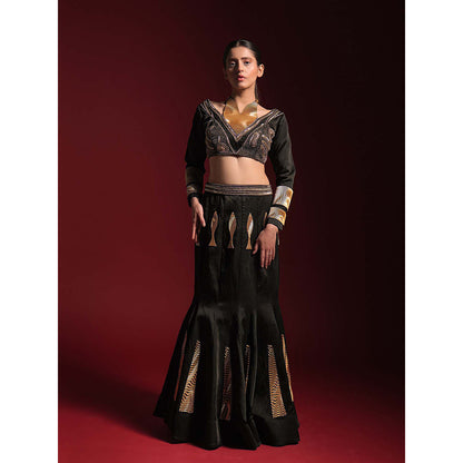 Asaaye Black Poise Skirt with Blouse