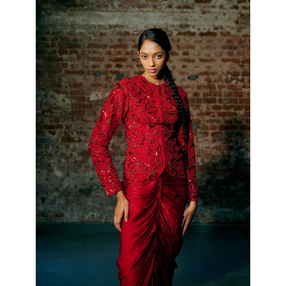Asaga Fescu Tulle Jacket with Lehenga (Set of 2)