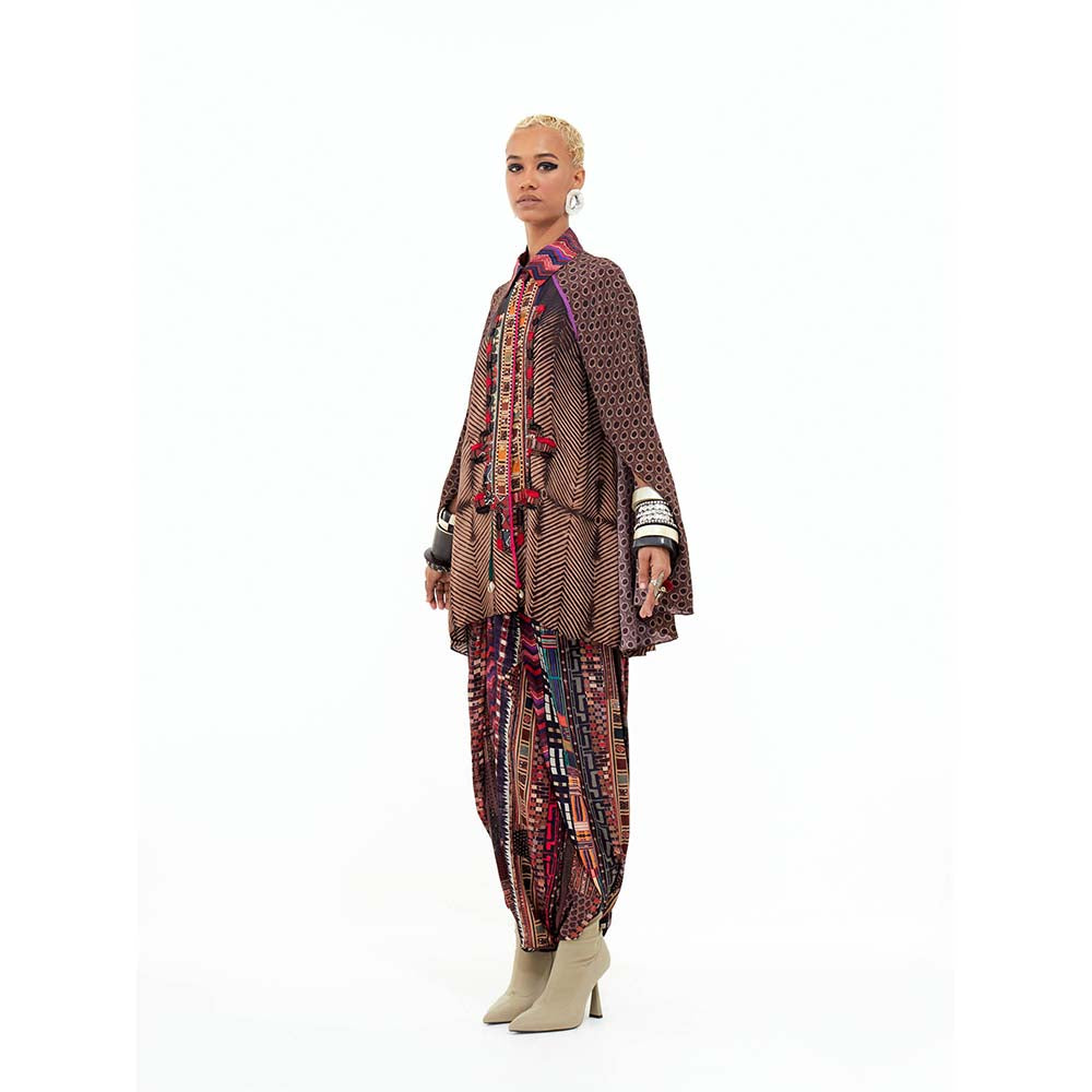 Aseem Kapoor Printed Atri Shirt With Highlighted Yoke