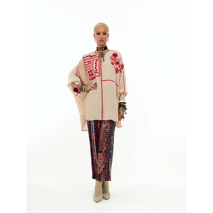 Aseem Kapoor Mandala Embroidered Solid Shirt