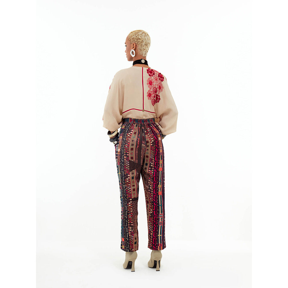 Aseem Kapoor Multi Colour Mandala Kaftan with Pant (Set of 2)
