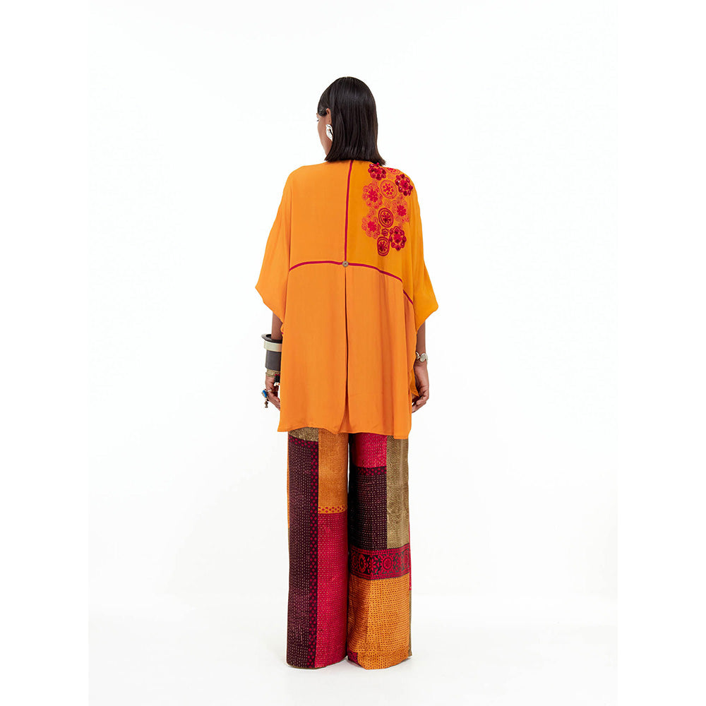 Aseem Kapoor Yellow Mandala Kaftan with Pant (Set of 2)