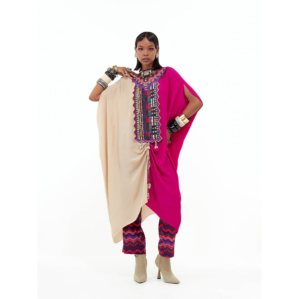 Aseem Kapoor Pink Ritu Kaftan Tunic with Pant (Set of 2)