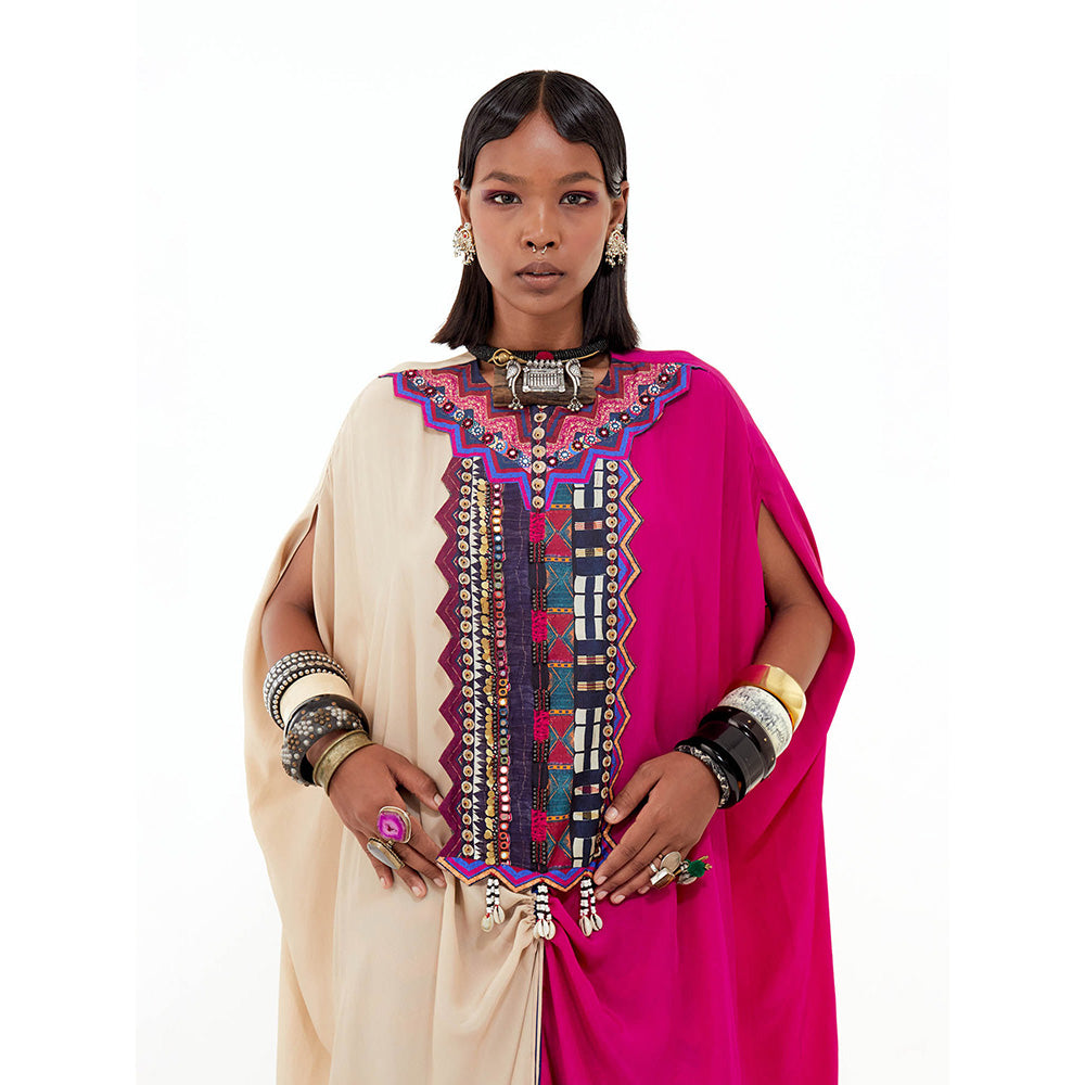 Aseem Kapoor Pink Ritu Kaftan Tunic with Pant (Set of 2)