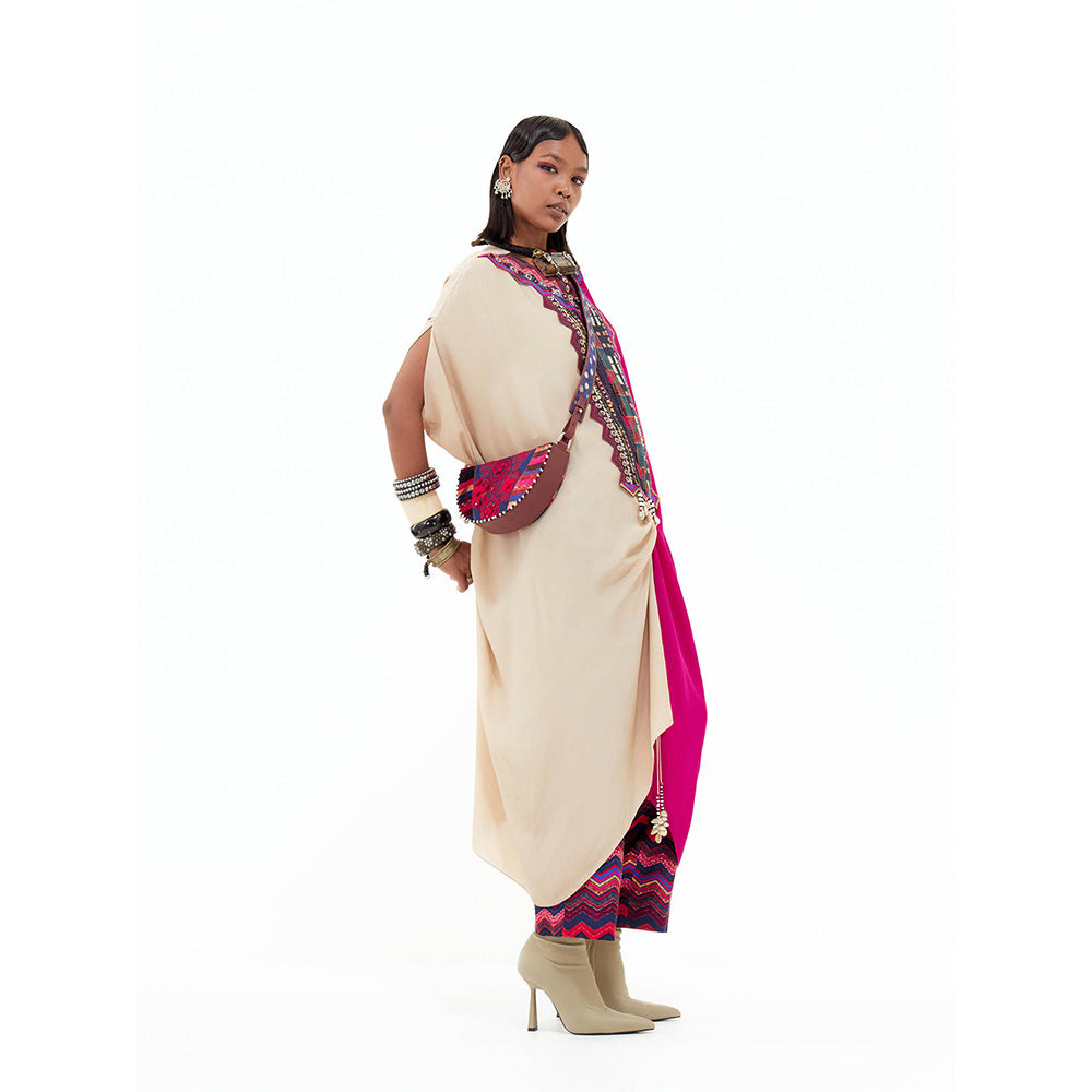 Aseem Kapoor Pink Ritu Kaftan Tunic with Pant (Set of 2)