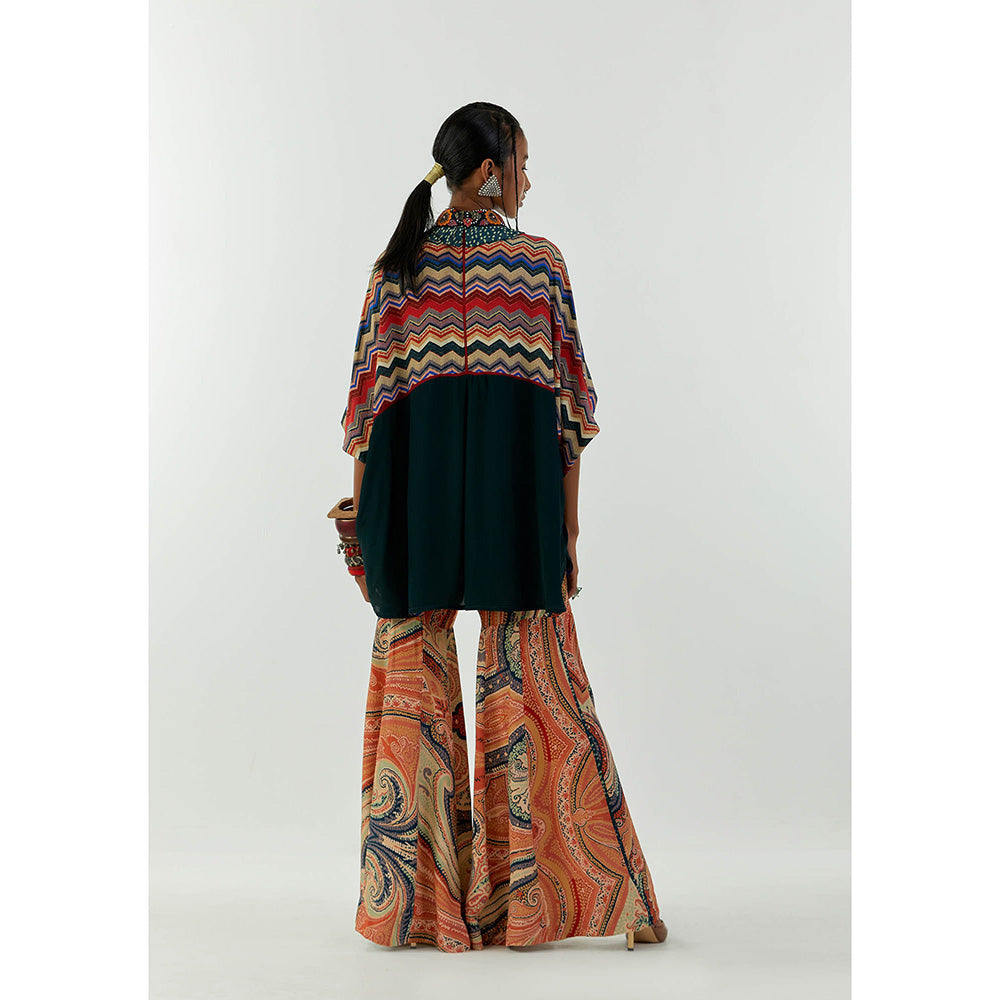 Aseem Kapoor Teal Mandala Shirt With Sharara (Set of 2)