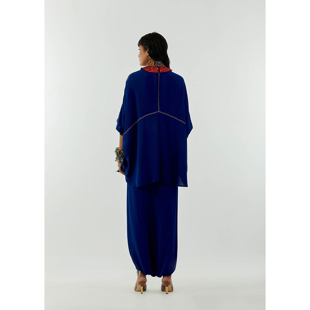 Aseem Kapoor Blue Mandala Shirt With Drape Trouser (Set of 2)