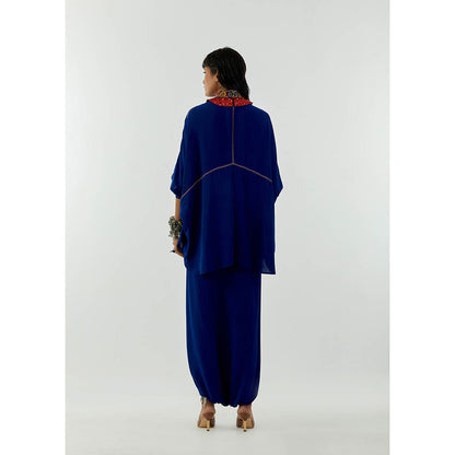 Aseem Kapoor Blue Mandala Shirt With Drape Trouser (Set of 2)