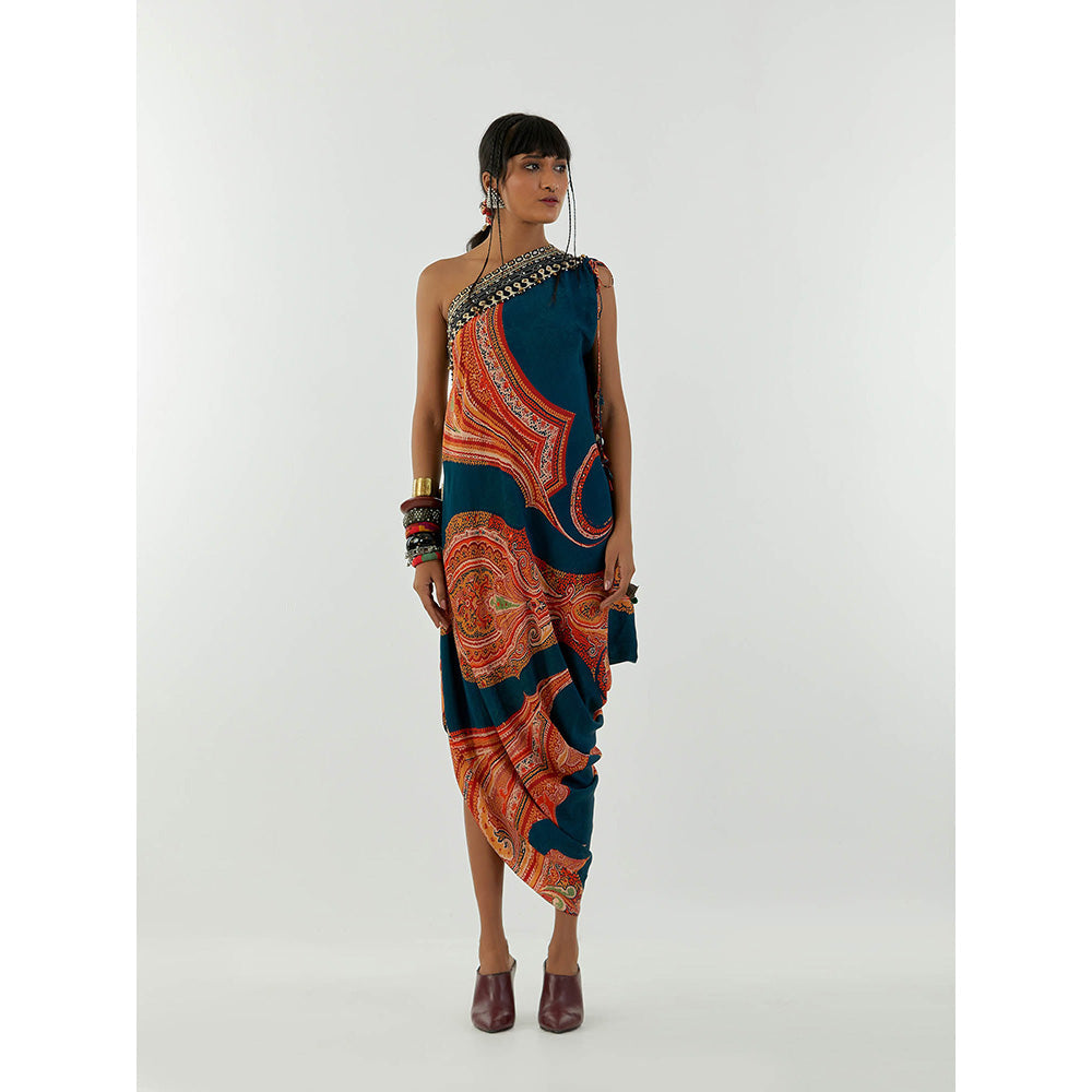 Aseem Kapoor Multi-Colour Rasa One Shoulder Dress