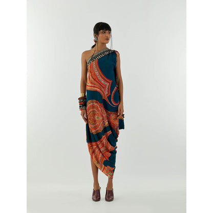 Aseem Kapoor Multi-Colour Rasa One Shoulder Dress