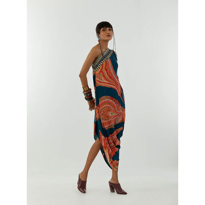 Aseem Kapoor Multi-Colour Rasa One Shoulder Dress