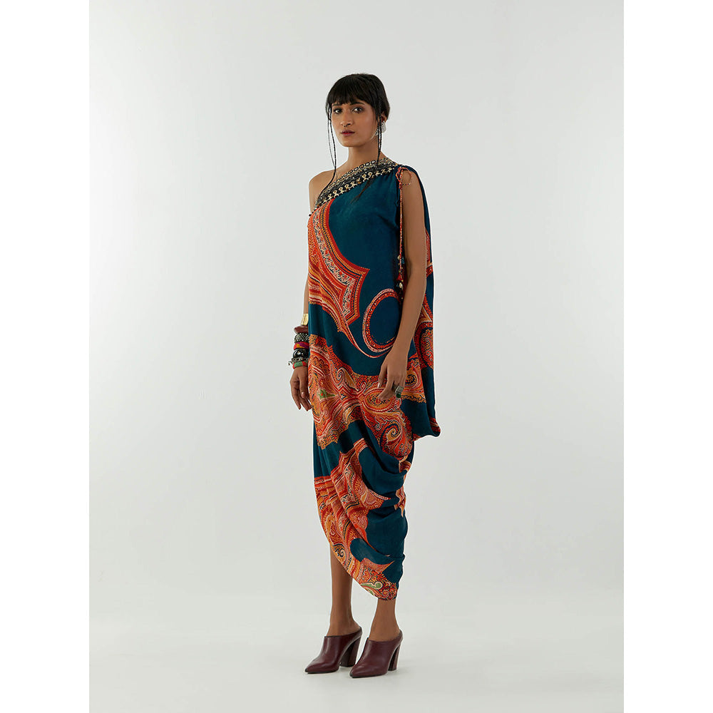 Aseem Kapoor Multi-Colour Rasa One Shoulder Dress