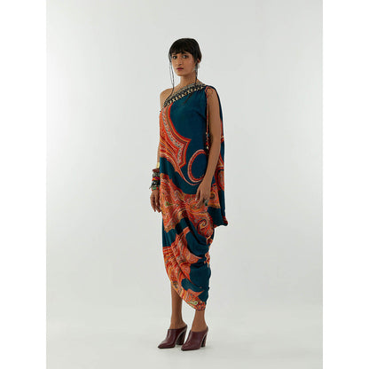 Aseem Kapoor Multi-Colour Rasa One Shoulder Dress
